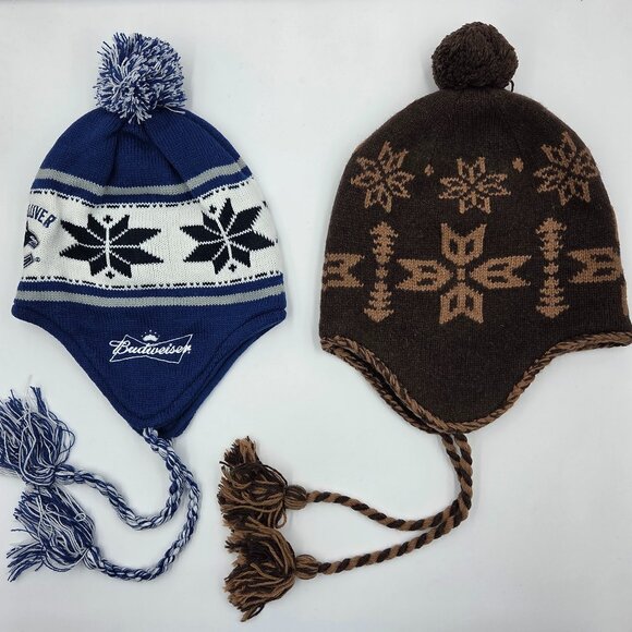 ❄️🌬Lot of 2 Kids’ Winter Pom-Pom Hats, Vancouver  Nevada - Picture 1 of 16